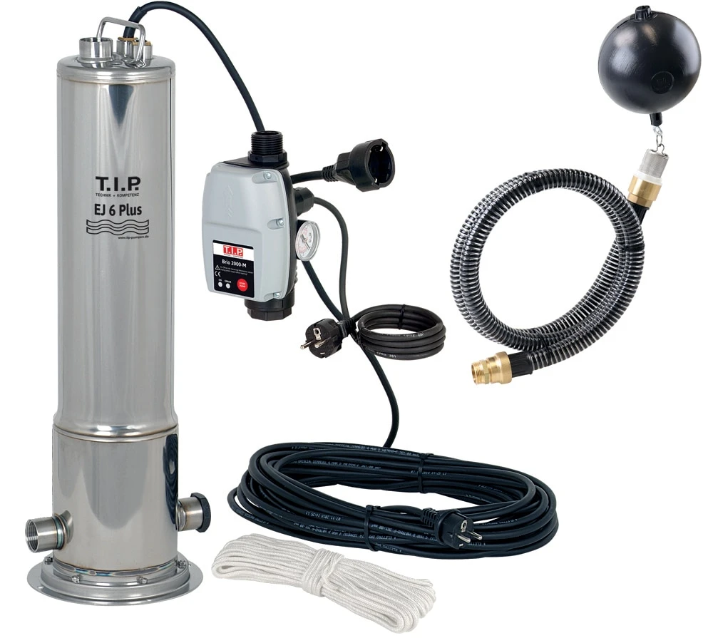 T.I.P. EJ 6 Plus Zisternen-Tauchdruckpumpe Komplett Mit Anschlusszubehör Und Elektronischer Steuerung 1 T.I.P. EJ 6 Plus Zisternen-Tauchdruckpumpe Komplett Mit Anschlusszubehör Und Elektronischer Steuerung