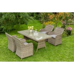 Merxx Tischgruppe Riviera, 9-tlg.inkl.Sessel Mit Fester Rückenlehne