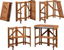 Dobar 29053 Zusammenklappbarer Pflanztisch Aus Kiefernholz, 85 X 44 X 89 Cm -Entspannender Garten 1622612000 prod 003