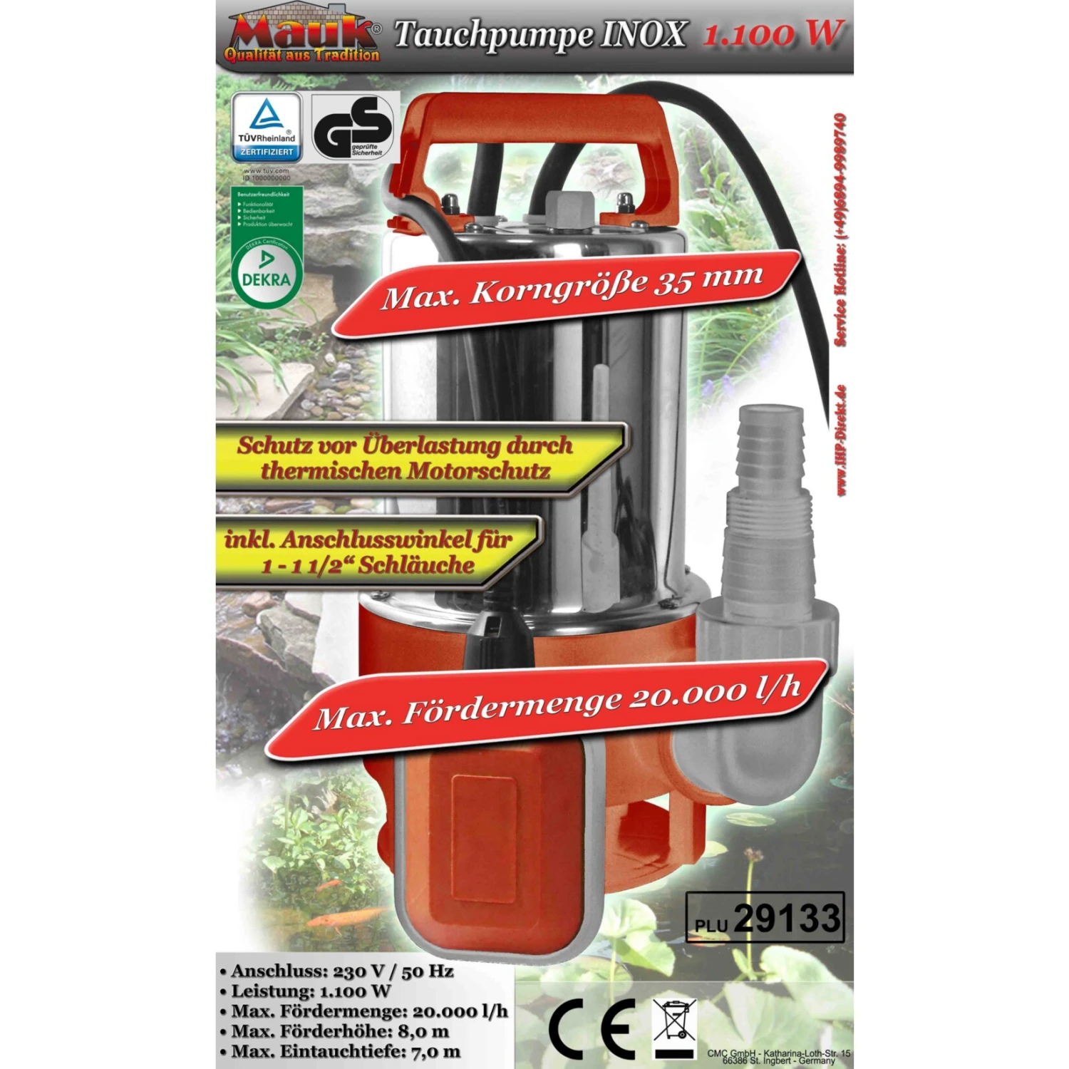 Mauk 1655 Inox Tauchpumpe 1.100 W 2 Mauk 1655 Inox Tauchpumpe 1.100 W – Bild 2