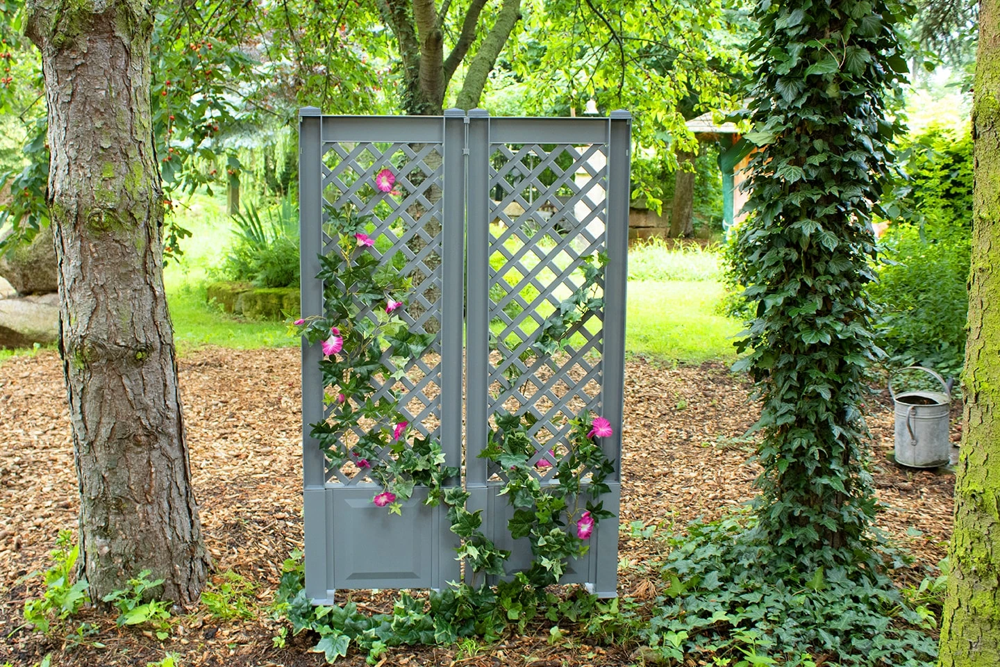 KHW Spalier Mit Erdspieß 43 Cm - 2er-Set, Grau 1 KHW Spalier Mit Erdspieß 43 Cm - 2er-Set, Grau