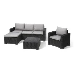 Allibert Lounge Set MOOREA Anthrazit, 4-teilig