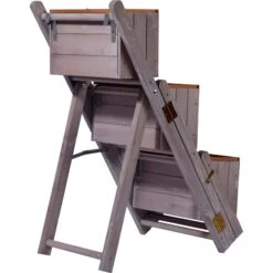 Dobar 29252e Ausklappbare Pflanztreppe Mit 3 Pflanzkästen, Grau, Kiefer 9 Dobar 29252e Ausklappbare Pflanztreppe Mit 3 Pflanzkästen, Grau, Kiefer -Entspannender Garten 1938099001 prod 004