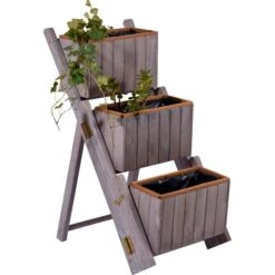 Dobar 29252e Ausklappbare Pflanztreppe Mit 3 Pflanzkästen, Grau, Kiefer 10 Dobar 29252e Ausklappbare Pflanztreppe Mit 3 Pflanzkästen, Grau, Kiefer -Entspannender Garten 1938099001 prod 005
