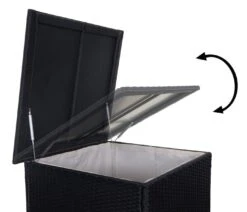 Poly-Rattan-Garnitur MCW-D21, Balkon-/Garten-/Lounge-Set Sofa Sitzgruppe, Box Staufach ~ Anthrazit, Kissen Dunkelgrau -Entspannender Garten 2061649003 prod 003