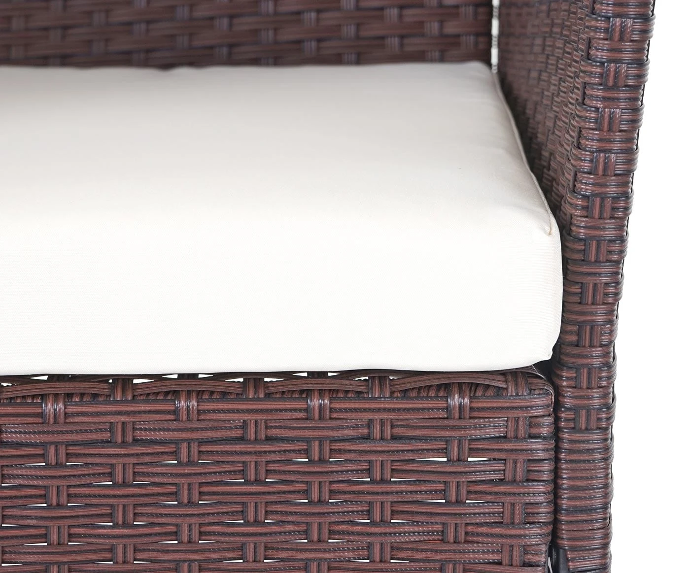 Poly-Rattan Garten-Garnitur MCW-D82, Sitzgruppe Lounge-Set ~ Braun-meliert Mit Kissen Creme 5 Poly-Rattan Garten-Garnitur MCW-D82, Sitzgruppe Lounge-Set ~ Braun-meliert Mit Kissen Creme – Bild 5