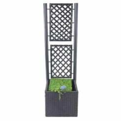 Poly-Rattan Rankgitter MCW-D76, Pflanzkasten Rankhilfe, 142x43x43cm ~ Anthrazit -Entspannender Garten 2103727001 prod 003
