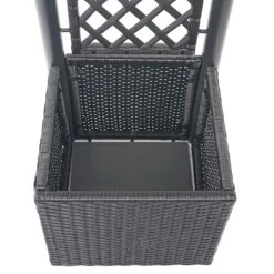 Poly-Rattan Rankgitter MCW-D76, Pflanzkasten Rankhilfe, 142x43x43cm ~ Anthrazit -Entspannender Garten 2103727001 prod 004