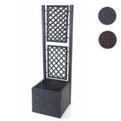 Poly-Rattan Rankgitter MCW-D76, Pflanzkasten Rankhilfe, 142x43x43cm ~ Anthrazit -Entspannender Garten 2103727001 prod 006