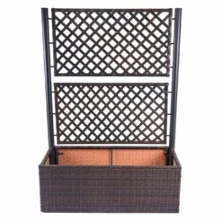 Poly-Rattan Rankgitter MCW-D76, Pflanzkasten Rankhilfe, 142x100x43cm ~ Braun 7 Poly-Rattan Rankgitter MCW-D76, Pflanzkasten Rankhilfe, 142x100x43cm ~ Braun -Entspannender Garten 2103728000 prod 002