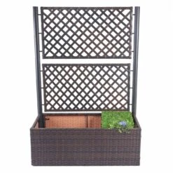 Poly-Rattan Rankgitter MCW-D76, Pflanzkasten Rankhilfe, 142x100x43cm ~ Braun 8 Poly-Rattan Rankgitter MCW-D76, Pflanzkasten Rankhilfe, 142x100x43cm ~ Braun -Entspannender Garten 2103728000 prod 003