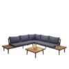 Garten-Garnitur MCW-E97, Garnitur Sitzgruppe Lounge-Set Sofa, Akazie Holz FSC-zertifiziert, Grau