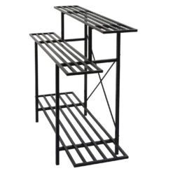 Pflanzenregal MCW-G32, Blumentreppe Blumenständer Pflanzentreppe, 3 Ablagen Stahl Schwarz 100x120x44cm 9 Pflanzenregal MCW-G32, Blumentreppe Blumenständer Pflanzentreppe, 3 Ablagen Stahl Schwarz 100x120x44cm -Entspannender Garten 2192906000 prod 004