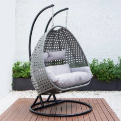Home Deluxe Polyrattan Hängesessel «Twin» Inkl. Regenabdeckung | Versch. Farben -Entspannender Garten 2227284000 prod 006