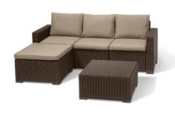 Allibert Moorea/California Lounge Set 3-teilig Braun