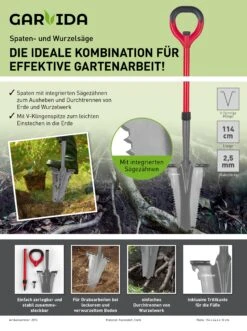 GARVIDA Spaten- & Wurzelsäge 114cm Abnehmb. Griff 9 GARVIDA Spaten- & Wurzelsäge 114cm Abnehmb. Griff -Entspannender Garten 2306621000 prod 005
