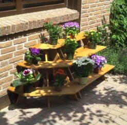 Promadino Blumentreppe Mit Eckelement, Braun