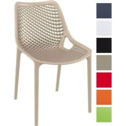 CLP XXL-Bistrostuhl Air Aus Kunststoff I Gartenstuhl Mit 44CM Sitzhöhe I Outdoor-Stuhl Mit Wabenmuster -Entspannender Garten 8600246500 10183608 prod 006