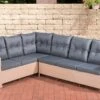 CLP Polyrattan-Gartensofa BERMEO Inklusive Polsterauflagen I Sitzgruppe Flachrattan Mit 6 Sitzplätzen I Ecksofa Mit Stabilem Untergestell Aus Al
