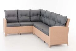 CLP Polyrattan-Gartensofa BERMEO Inklusive Polsterauflagen I Sitzgruppe Flachrattan Mit 6 Sitzplätzen I Ecksofa Mit Stabilem Untergestell Aus Al -Entspannender Garten 8600246500 112147739 prod 003