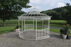 CLP Pavillon ROMANTIK Aus Pulverbeschichtetem Eisen I Runder Pavillon Mit Stilvollen Verzierungen L Bepflanzbarer Rankpavillon -Entspannender Garten 8600246500 13675493 prod 003