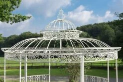 CLP Pavillon ROMANTIK Aus Pulverbeschichtetem Eisen I Runder Pavillon Mit Stilvollen Verzierungen L Bepflanzbarer Rankpavillon -Entspannender Garten 8600246500 13675493 prod 004