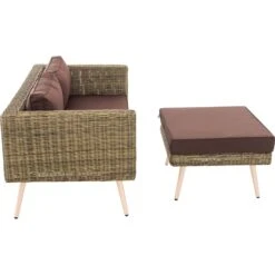 CLP Polyrattan 2er Sofa MOLDE Mit Fußhocker I Natura I Loungeset Rundrattan I Gartensofa Mit Hocker I 5mm Rattandicke -Entspannender Garten 8600246500 303391 prod 003