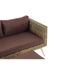 CLP Polyrattan 2er Sofa MOLDE Mit Fußhocker I Natura I Loungeset Rundrattan I Gartensofa Mit Hocker I 5mm Rattandicke -Entspannender Garten 8600246500 303391 prod 004