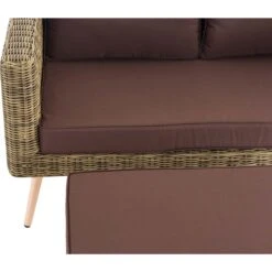 CLP Polyrattan 2er Sofa MOLDE Mit Fußhocker I Natura I Loungeset Rundrattan I Gartensofa Mit Hocker I 5mm Rattandicke -Entspannender Garten 8600246500 303391 prod 005