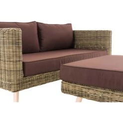 CLP Polyrattan 2er Sofa MOLDE Mit Fußhocker I Natura I Loungeset Rundrattan I Gartensofa Mit Hocker I 5mm Rattandicke -Entspannender Garten 8600246500 303391 prod 006