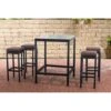 CLP Polyrattan Gartenbar-Set Alia 5mm I Rundrattan Gartenmöbel-Set Mit Tisch Und 4 Barhockern Inkl. Sitzkissen I In Verschiedenen Farben