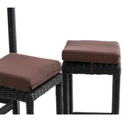 CLP Polyrattan Gartenbar-Set Alia 5mm I Rundrattan Gartenmöbel-Set Mit Tisch Und 4 Barhockern Inkl. Sitzkissen I In Verschiedenen Farben -Entspannender Garten 8600246500 309800 prod 004