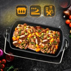 CLP Dutch Oven Gusseisen-Bräter Eckig I Backform & Auflaufform I Back-Topf Mit Deckel -Entspannender Garten 8600246500 317364 prod 005