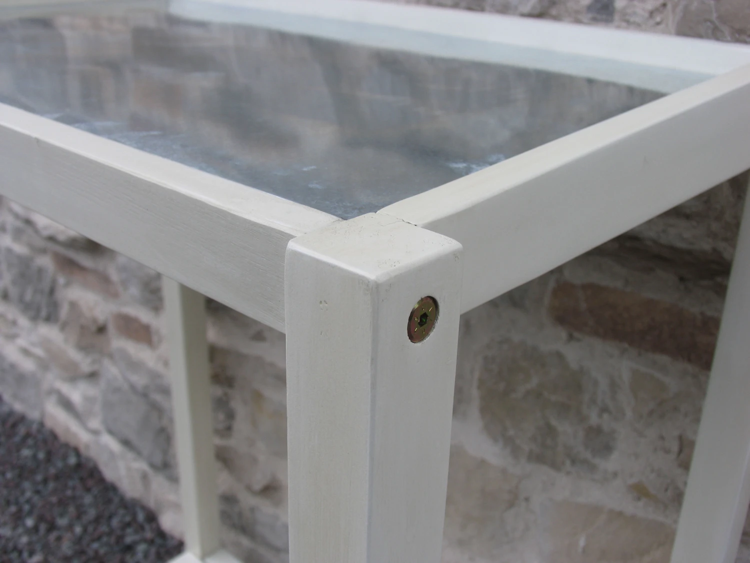 Grasekamp Pflanztisch Gartentisch Akazie Weiß Arbeitsfläche Zink 2 Grasekamp Pflanztisch Gartentisch Akazie Weiß Arbeitsfläche Zink – Bild 2