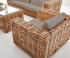 Outdoorsessel Nizza Natur Aus Rattan Mit Kissen Braun Loungesessel -Entspannender Garten 8600288200 D21982 prod 006