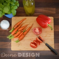 2er-Set Bambus-Servierbrett + Dip-Schale 30x25cm Holz-Steak-Teller Speiseteller -Entspannender Garten 8600295800 11520 prod 003