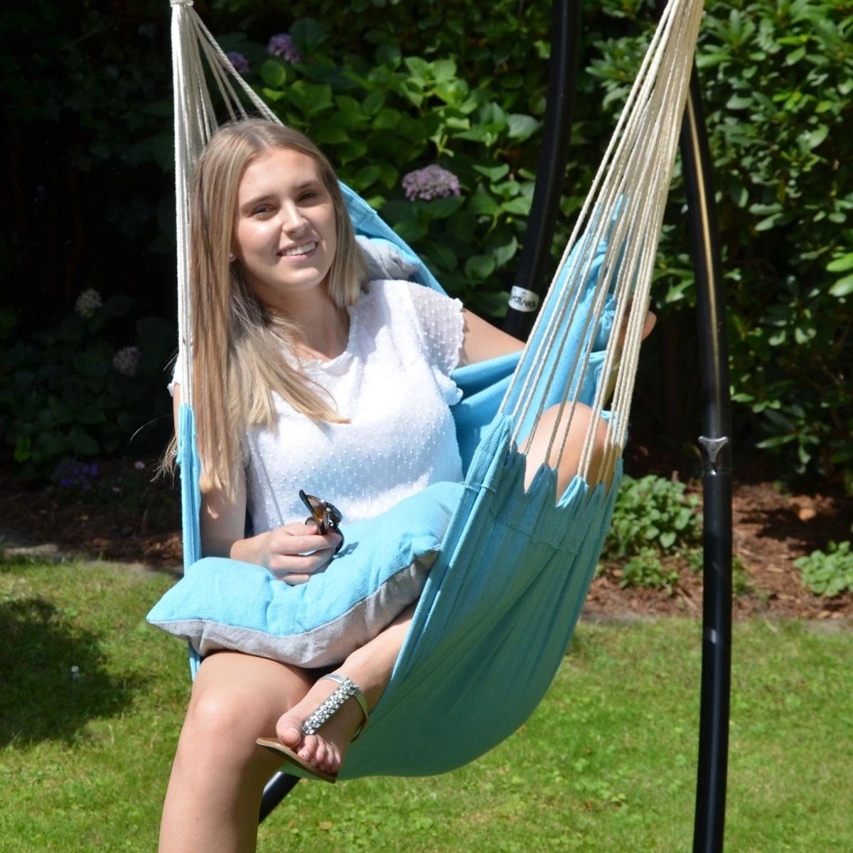 Hängestuhlgestell Mit Hängesessel 215cm Metallgestell Bis 120kg Mit 2 Kissen 2 Hängestuhlgestell Mit Hängesessel 215cm Metallgestell Bis 120kg Mit 2 Kissen – Bild 2