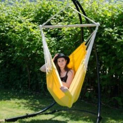 XXL Hängesessel 185x130cm Hängestuhl 2 Personen Hängesitz Bis 150kg Baumwolle Hängematte 360° Swifel -Entspannender Garten 8600295800 3190 prod 005