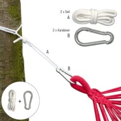 Hängematten Befestigung Bis 160kg - Mit Karabiner Und Seilen -Entspannender Garten 8600295800 3264 prod 004