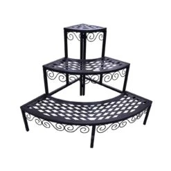 Eck Pflanzentreppe Blumen Treppe Blumenbank Garten Regal Blumenständer Schwarz