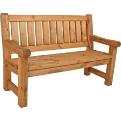 Massiv Friesenbank Parkbank Gartenbank Garten Holz Bank Holzbank Sitzbank Kiefer -Entspannender Garten 8600296500 31704 prod 003