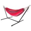 LEX Doppel Hängematte Bunt Rot Gestreift Stahlgestell