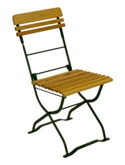 DEGAMO Biergartenstuhl MÜNCHEN, Flachstahl Grün + Robinie, Klappbar, 2 Stück -Entspannender Garten 8600319700 45242336 prod 003