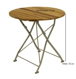 DEGAMO Klapptisch BAD TÖLZ 77cm Rund, Flachstahl Verzinkt + Robinie -Entspannender Garten 8600319700 45242361 prod 003