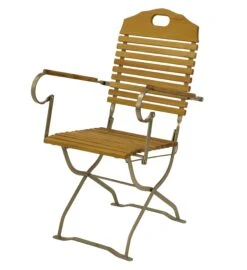 DEGAMO Kurgarten - Sessel BAD TÖLZ, Flachstathl Verzinkt + Robinie, Klappbar