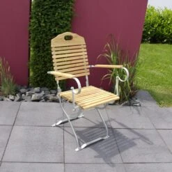 DEGAMO Kurgarten - Sessel BAD TÖLZ, Flachstathl Verzinkt + Robinie, Klappbar -Entspannender Garten 8600319700 45242363 prod 004
