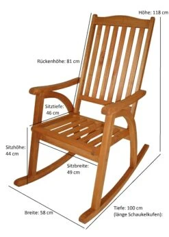 DEGAMO Schaukelstuhl RIO, Eukalyptus Geölt -Entspannender Garten 8600319700 45242891 prod 005