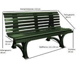 Gartenmoebel-einkauf Bank HELGOLAND 3-sitzer, Kunststoff Grün -Entspannender Garten 8600319700 45242956 prod 005