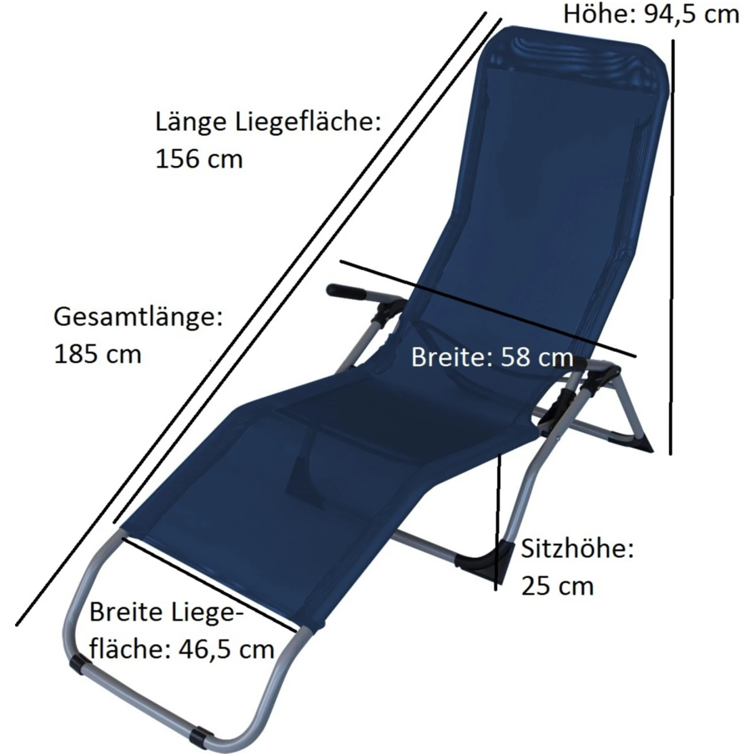 DEGAMO Gesundheitsliege SYLT, Stahl + Kunstgewebe Blau, Faltbar 2 DEGAMO Gesundheitsliege SYLT, Stahl + Kunstgewebe Blau, Faltbar – Bild 2