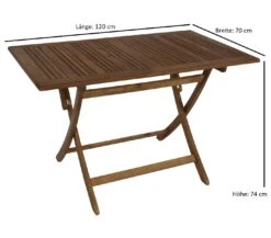 DEGAMO Klapptisch MARACANA 120x70cm, Akazie Geölt -Entspannender Garten 8600319700 51372494 prod 003